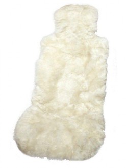 Накидка на сиденье меховая iSky (1шт) натур. овчина (бело-корич) длинный ворс без подклада