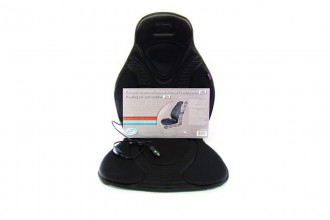 Накидка на сиденье с подогревом AUTOVIRAZH Люкс (1шт) черно-серая с терморегулятором 12В,102*46см