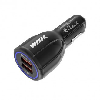 Зарядное устройство в автомобиль для мобильных устройств WIIIX с 2-мя USB-портами QC3.0+3.1A